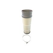 Pleated vacuum filter and clamp
